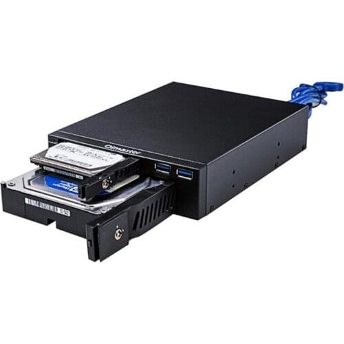 W3JD MR-6203 2.5/3.5" Internal HDD SSD Case Box Dual USB Optical Drive Mobile Rack Station Hard Disk Enclosure for Desktop PC