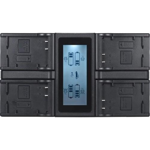 Andoer LP-E6 LP-E6N 4-Channel Digital Camera Battery Charger LCD Display for Canon EOS 5DII 5DIII 5DS 5DSR 6D 7DII 60D 80D 70D