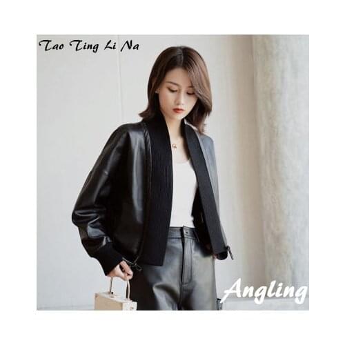 2020 Women New Fashion Genuine Real Sheep Leather Jacket G36