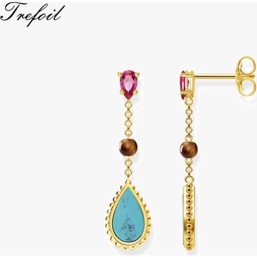 Earrings Riviera Colors Golden 925 Sterling Silver Europe Lightness Women Jewelry 2021 Brand New Bohemia Bijoux Gift For Girls