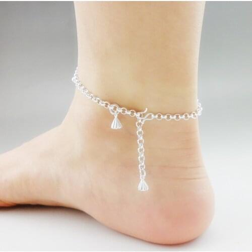 Bastiee Leg Ankle Bracelet 999 Sterling Silver Jewelry Foot Chain Anklets For Women Handmade Gifts Bracelets Dangle Chain Body