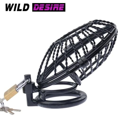 2020 New Mesh Pierced Chastity Belt Lock Male Chastity Cage Scrotum Lock Cock Ring Sex Ball Cage Bdsm Intimate Goods Black 18
