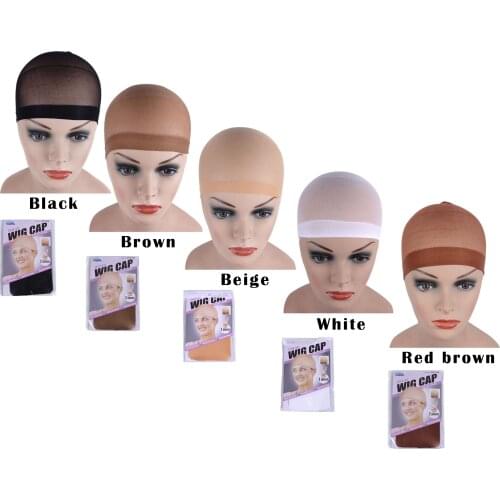 24Pcs/12Bag Clearance Quality Deluxe Wig Cap Hair Net For Weave 2 Pieces/Pack Hair Wig Nets Stretch Mesh Wig Cap For Making Wigs