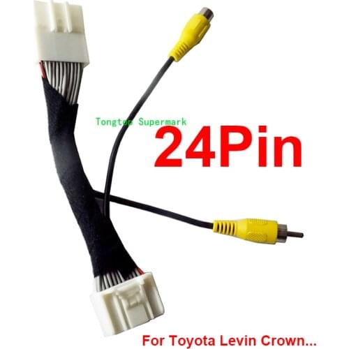 24Pin Original Video Input Switch Reverse Camera RCA Adapter Cable For Toyota RAV4 Prado Levin Corolla Highlander Crown