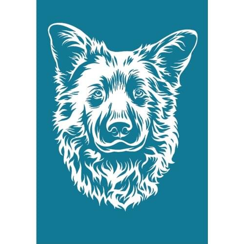 8.5 X 11" Reusable Self- Adhesive Silk Screen Stencils English Sheep Dog Home Decoration Pillow Craft Mesh Transfers Film