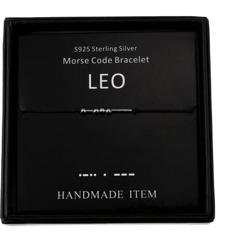 Leo Morse Code Bracelets Handmade Zodiac Beads on Silk Cord Secret Message Bracelet Birthday Gift