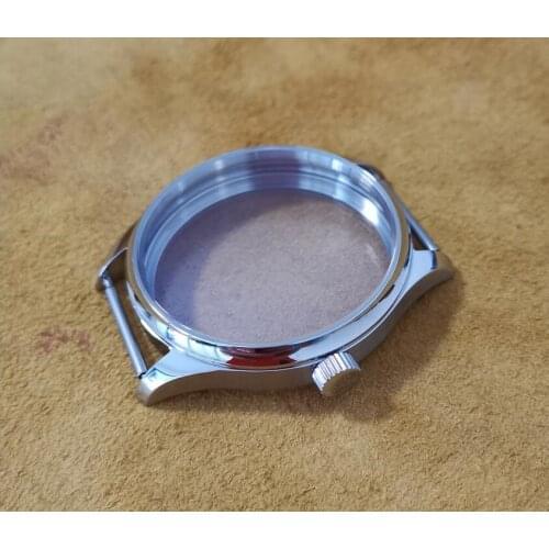 41MM Sapphire crystal or Mineral glass 316L stainless steel watch case fit ETA6497/6498 Mechanical movement Mens watch case 3-8