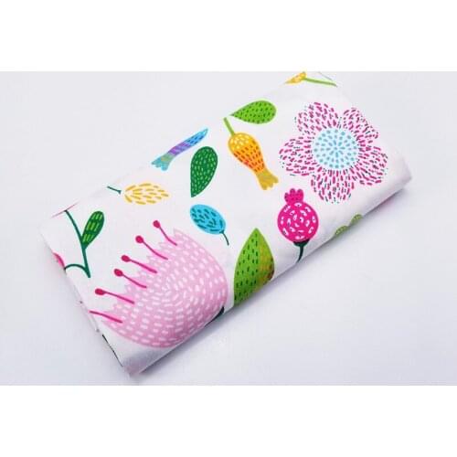 Flower Printed 100% Cotton Twill Fabric Patchwork Cloth DIY Sewing Quilting Cotton Fabric Fat Quarters Baby Bedding Blanket