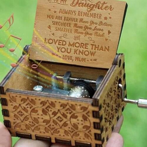 Hand-operated Wooden Music Box Antique Carved Wooden Box Christmas Music Party Gift Birthday