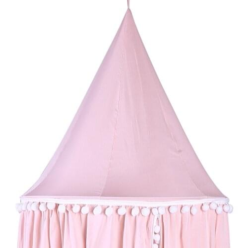 Baby Kids Round Dome Bed Canopy Mosquito Netting Curtain Cover Home Bedroom Decoration (Pink) Effectively block the dust