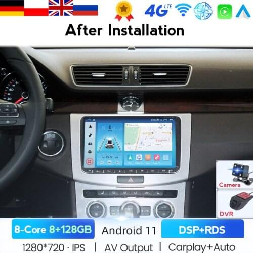 DSP IPS 9" Android 10 Car Radio GPS Navigation For VW Skoda Octavia Golf 5 6 Touran Passat B6 Jetta Polo Tiguan RDS Multimedia