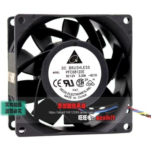Delta pfc0812de 12v 3.3a 8038 line double ball server fan