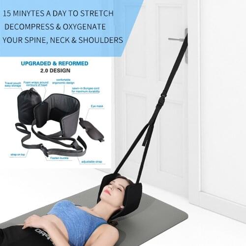 Hammock stand for Neck Pain Relief hamac cervicales with Durable Elastic Safety Cords & Adjustable Straps and Free Eye Mask