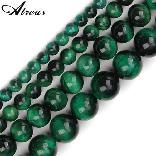 Bulk Wholesale 4 6 8 10mm Green Tiger Eye Stone Round Beads Natural Stone Beads For Jewelry Making Handmade Beadwork