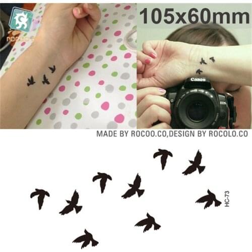 Summer style waterproof temporary tattoos for lady women Colorful animal aerial bird design tattoo sticker HC1073