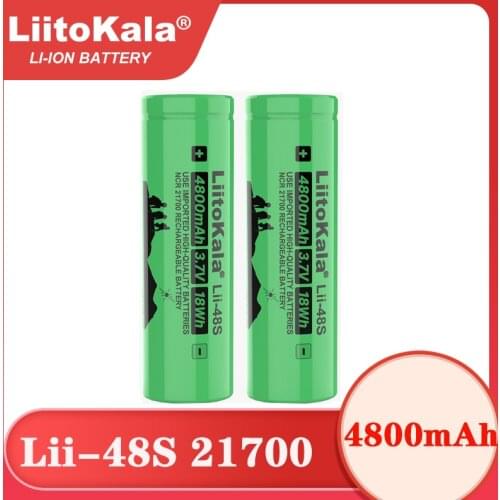 1-4pcs LiitoKala Lii-48S 3.7V 21700 4800mAh li-lon Rechargeable Battery 9.6A power 2C Rate Discharge ternary lithium batteries