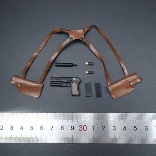 1/6 Scale Soldier Pistol Shotgun With Silencer To Send Quick Pull Chest Gun Hanging Model 12 Inch Action Figure Toy Accessories