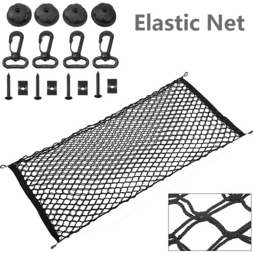 Mayitr 1pc 110*50cm Car Trunk Mesh Net Durable Black Nylon Auto Cargo Luggage Trunk Nets for Car Luggage Storage SUV Truck