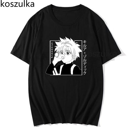 Men/Women T-shirt Tops Kawaii Hunter X Hunter Tshirt Killua Zoldyck T-shirt Crew Neck Fitted Soft Anime Manga Tee Shirt Clothes