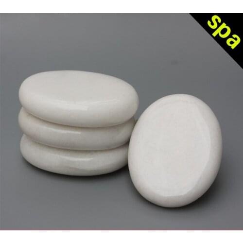 12 PCS White Jade Stone Set, Cold hot stone massage therapy, energy stone SPA Beauty Body Care, refreshing head massage health