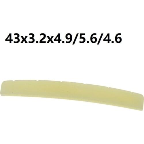 Unbleached Curved Base 43mm Pure Bone Nut Electric Guitar Slotted Bone Nut for ST TL 43x3.2x4.9/5.6/4.6 (mm) Dropshipping