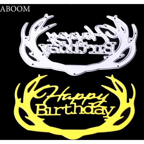 ABOOM New Arrival 1PC Happy Birthday Irregular Design Metal Carbon Steel Die Cut Embossing Folder Decorative Scprabooking Mold