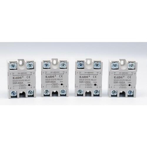 SSR -60DA/80DA/ 100DA/120DA DC control AC SSR white shell Single phase Solid state relay plastic cover
