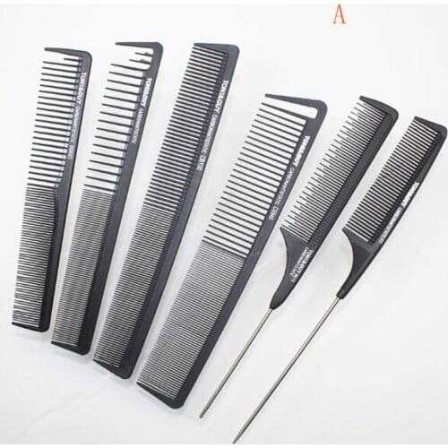 Barber Comb In Carbon Material 6 Pieces/lot Carbon Plain Haircut comb Heat Resistant And Anti-static, Pro Hair comb