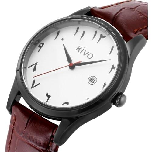 Pink Cohome Men's Watch With Leather Strap