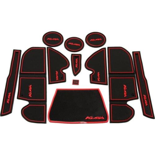 Car Anti-Dirty Pad Door Groove Gate Slot Cup Armrest Storage Pad Anti-Slip Mat For Ford Kuga 2013 2014 2015