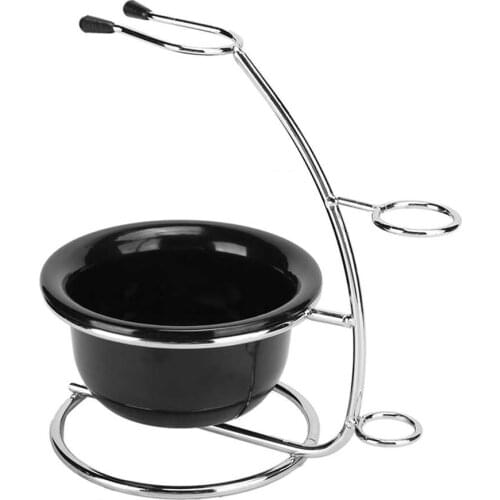 Professional Metal Shaving Stand Holders Foaming Soap Bowl Beard Shaving Tool Set Placed Beard Brush