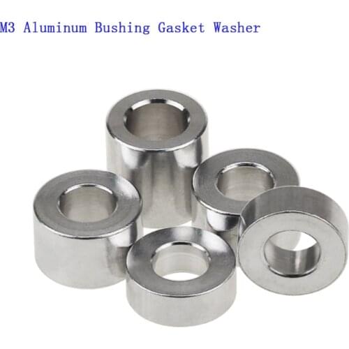 20pcs M3 Aluminum Bushing Gasket Spacer Round Standoff Sleeve Flat Washer For Rc4Wd Model Gasket