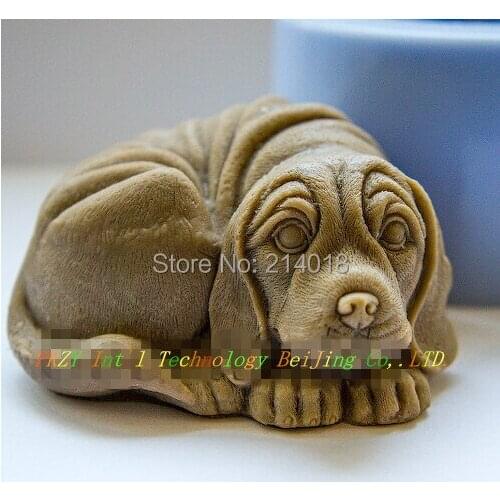 PRZY Silicone Fondant Mould Silicone Mold 3D Dog Shaped Cake Decoration Mold Gypsum Chocolate Candle Mold Handmade Clay Resin