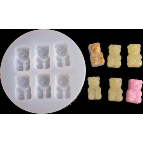 Cute Mini Earrings Pendants Silicone Resin Mold Bear Dinosaur Goldfish Shell Flower Resin Casting Mold Jewelry Art Tools