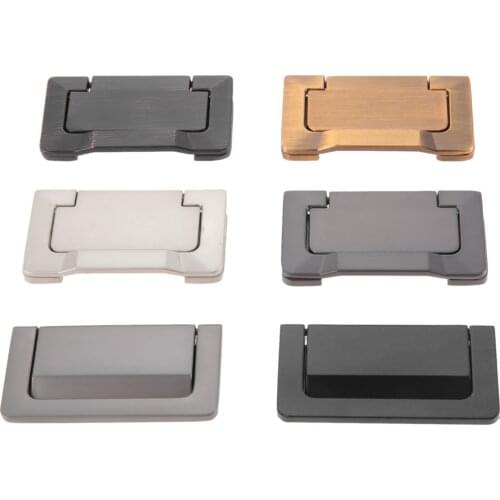 1pc Hidden Panel Handle Modern Pull Simple Knob 64mm Hole Black/Silver/Gray w/screw Alloy Kitchen Cupboard Door Drawer Decor