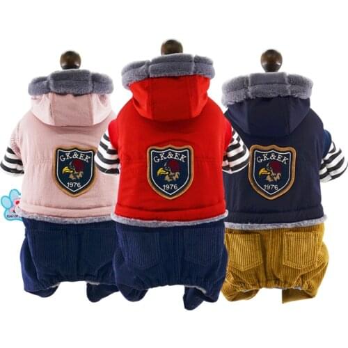 Warm Fleece Pet Dog Outfit Winter Coat Teddy Pet Jumpsuit Overalls for Small Dogs Puppy Clothing XS S M L XL