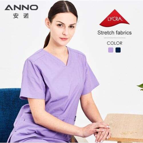 ANNO Summer Nurse uniform Female Form Medical Scrub Suit Health and Beauty Care Nursing Dress Hospital Supply Slim Fit