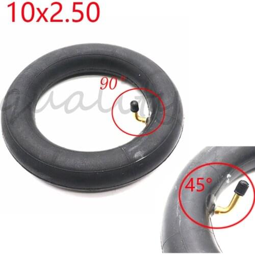 10X2.50 Inner Tube 10*2.5 Tube Innertube with bent valve 45 90 Degree valve for 10inch Baby Stroller Tricycle Bike Scooter Parts