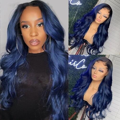 Omber Orange Ginger Colored Wavy 13X4 Lace Front Human Hair Wigs Pre Plucked 180% Brazilian Lace Frontal Wigs Remy For Women