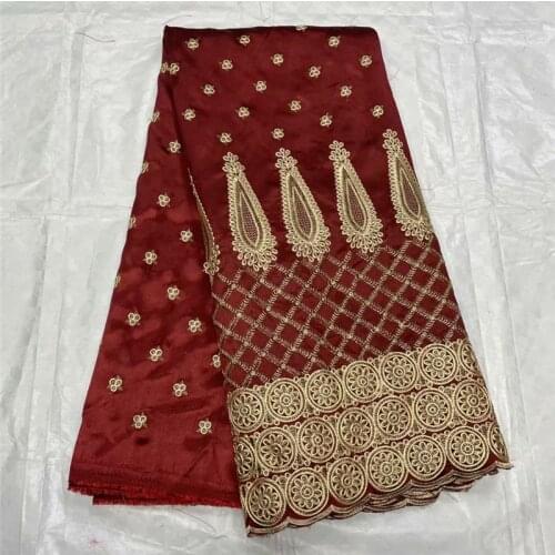 High Quality 5 Yards African George Lace Fabric With Net Sequins And Stones Embroidered George Lace Fabric For the wedding