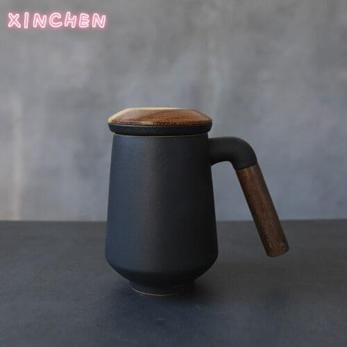 XINCHEN Japanese Ceramic Tea Mugs with Filters Ceramic Coffee Cup Tea Cup 300ml