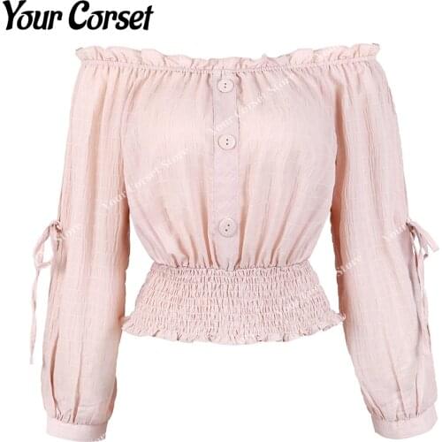 Women Renaissance Lace Blouse Long Sleeve Plus Size Peasant Top Blouse Vintage Shirts Corset Top for Women Elegant