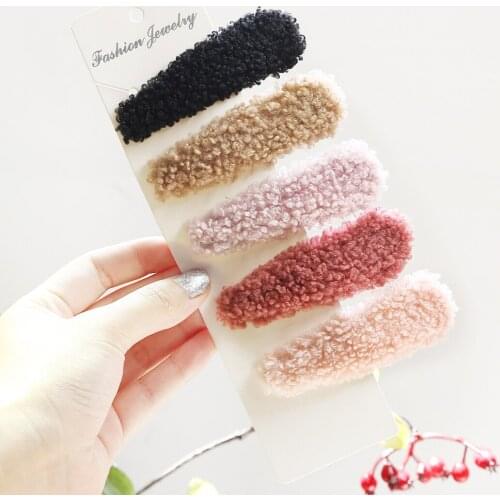 1pc Fashion Women Vintage Plush Hair Clip Hair Band Barrette Hairpin Accessories Beauty Faux Sheep Fur Barrette Clips Pins