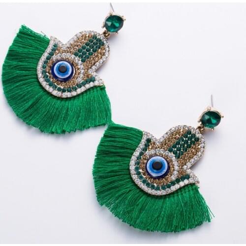 Pauli Manfi earings fashion jewelry 2019 European Acrylic Palm Fan Fringe Womens Retro Party Personality Fashion Earrings