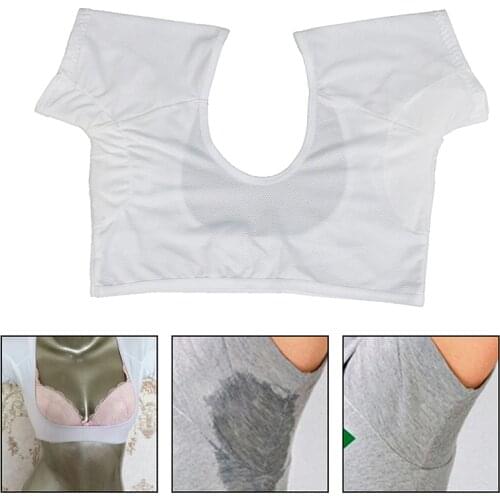 1 Pc T-shirt Shape Sweat Pads Reusable Washable Underarm Armpit Sweat Pads Perfume Absorbing Anti M Model Weight Is Under