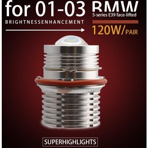 120W 6000K Car LED Angel Eyes Marker Light Bulb Halo Ring Lamp for 01-03 BMW 5-series E39 face-lifted 525i 530i 540i