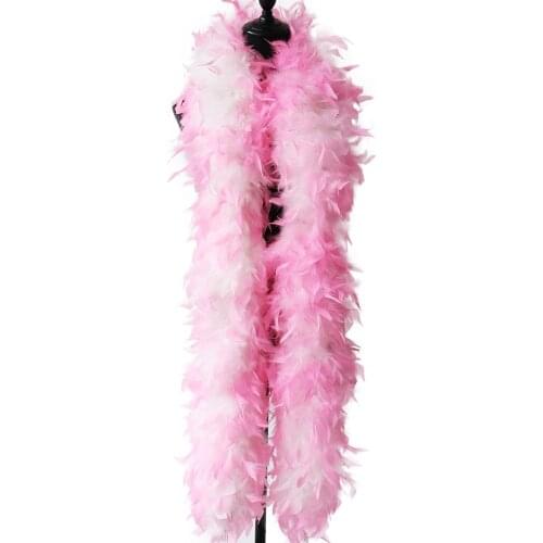 130Grams Fluffy Bicolor Turkey Feathers Boa Wedding Shawl Sewing Accessories Carnival Scarf Decoration Natural Plumes For Crafts