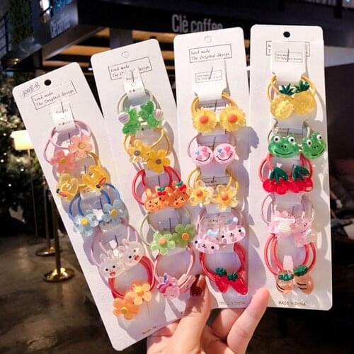 2/10/20 Pcs/Set Children Cute Cartoon Fresh Fruit Elastic Hair Bands Girls Baby Lovely Rubber Bands Gift Kids Hair Accessories