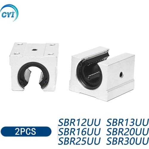 2Pcs/lot SBR12UU SBR16UU SBR20UU SBR25UU Linear Ball Bearing Block CNC Router SBR16 SBR20 Linear rail CNC 3D printer part