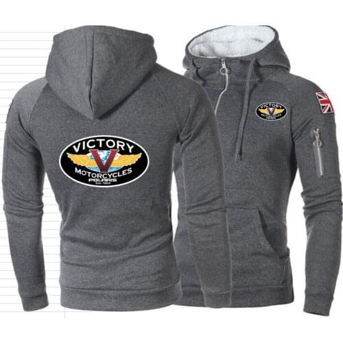 2020 Victory Motorcycles Half Zipper Hoodies Men Hip Hop Sweatshirt Victory Motorcycle UK British Flag Mens Hooded Women Jacket